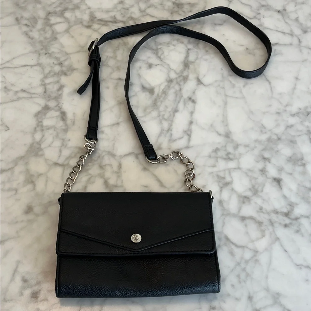 Elegant Small Black Leather Crossbody Bag